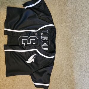 Black Baseball Jersey with White Accents